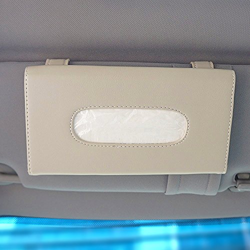 LOCEN Car Sun Visor Tissue Case Napkin Holder Clip Beige