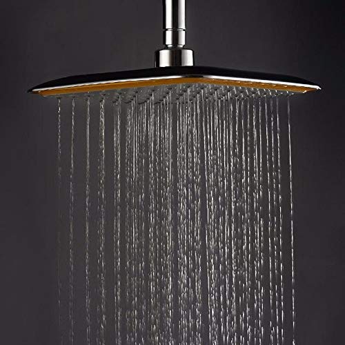 Rain Showerhead Stainless Steel Adjustable Extension Arm High Pressure Shower Head 22x22cm Square Ultra Thin Rainfall Bath Shower for Home Bathroom (Silver) - Thumbnail 6