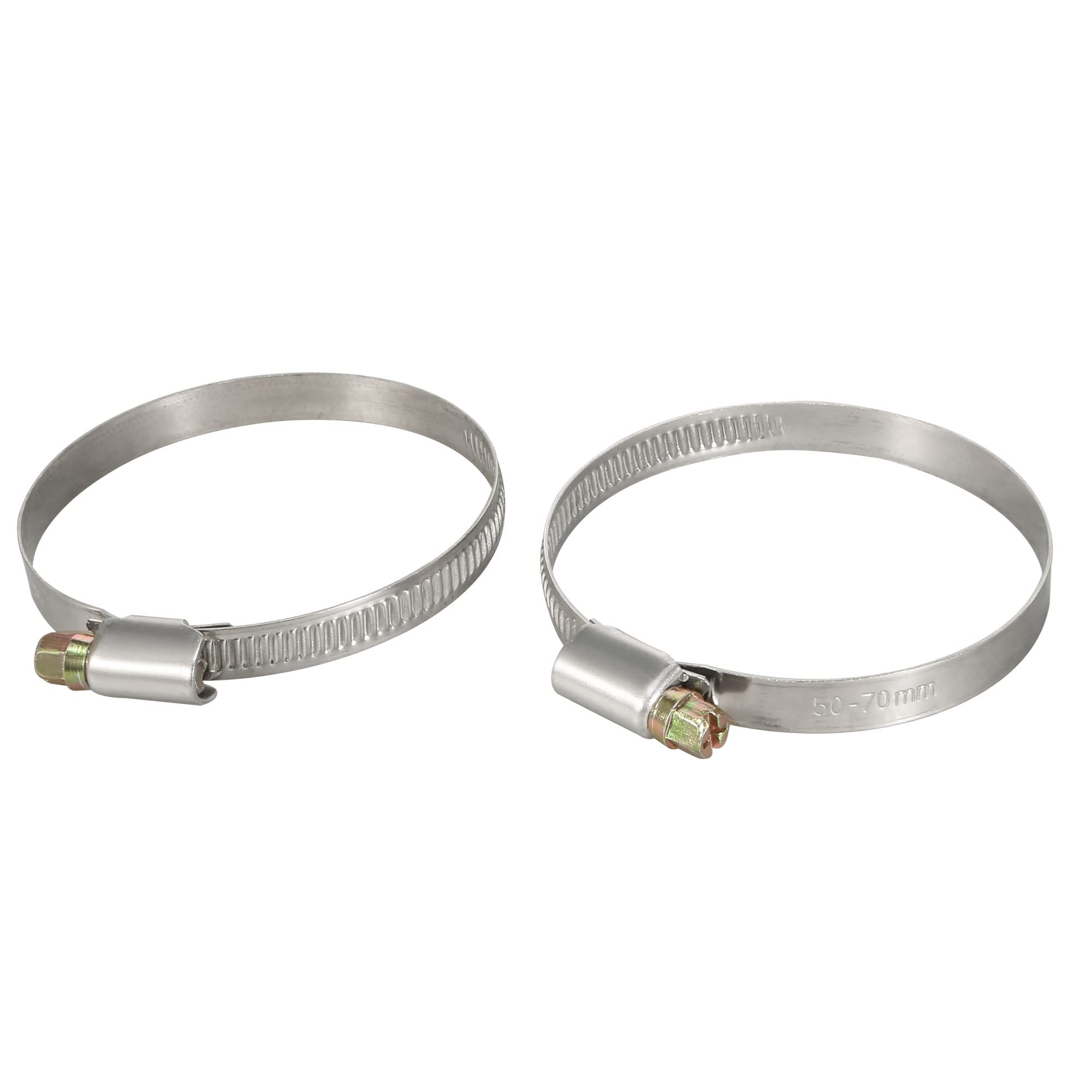 Sourcingmap 10pcs 50-70mm Clamping Range 8mm Width Steel Hose Clamp