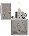 Zippo Footprints Pocket Lighter, Brushed Chrome