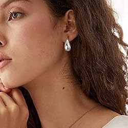 Teardrop Necklace Earrings Chunky Gold Hoop