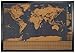 Wonderful Maps Scratch Off World Map. Perfect for Travelers. With Country Flags, US States, Australian States And Canadian Provinces On Black Background. Prime Deluxe Scratch-Off World Map