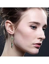 Bohemian Vintage Statement Dangle Earrings Multiple Folk Style Drop Earrings Set Retro Antique Long Boho Dangle Earrings for Women Girls.