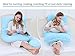Meiz Pregnancy Pillow - Maternity Pillow for Side Sleeping - Total Body Support Pillow - Nursing Cushion for Baby - 100% Cotton Zipper Pillow Cover (Blue)