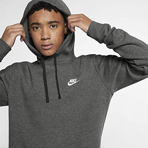 nike club overhead hoodie charcoal heather
