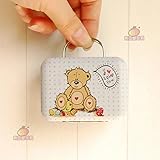 nanguawu 1:6 Scale Bear Doll Dollhouse Miniature Toy Trunk Box Suitcase Luggage Traveling Case