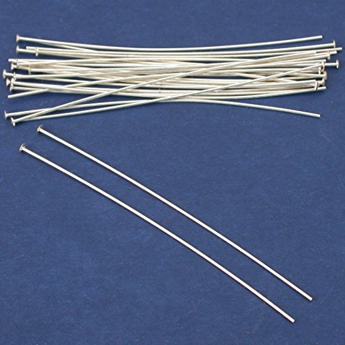 25 Hat Pins Sterling Silver Jewelry Bead Head 24 Gauge