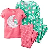 Carter's Baby Girls' 4 Piece Slogan Tee PJ Set (Baby)