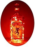 Upcycled Fireball Whisky Mood Therapy Liquor Bottle Light w/100 Red LED's Topped Off with an Asfour 30% Leaded Clear Crystal Prism Ball