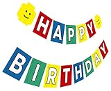 Building Brick Birthday Banner, Building Block Party Sign, Brick and Block Happy Birthday Bunting