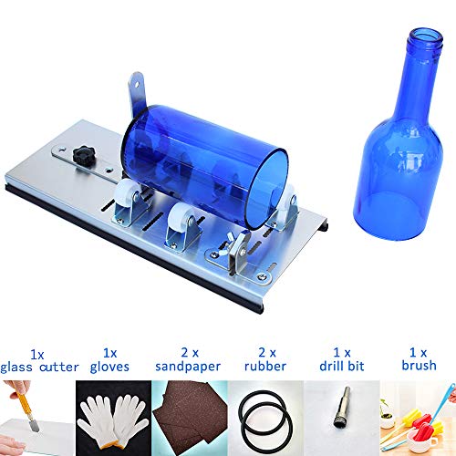 Glass Bottle Cutter,Round Bottle Cutting Machine, DIY Machine for Cutting Wine, Beer, Liquor, Whiskey, Alcohol, Champagne, Water or Soda Round Bottles & Mason Jars to Craft Glasses - Accessories Tool