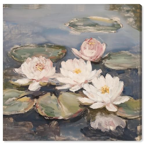 Art Remedy Water Lilies Canvas Floral Art, Gallery Wrapped, 40 x 40
