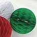 Christmas New Year Hanging Decoration Paper Honeycomb Balls Xmas Party Favor Baby Shower Birthday Wedding Home Decoration Red White Green SUNBEAUTY 27 Pieces