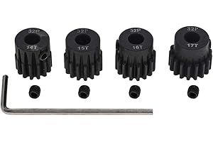 GTHELE 4pcs 32p Pinion Gear 5mm Set Hardened 14T 15T 16T 17T 32 Pitch Gears RC Upgrade Part with Screwdriver