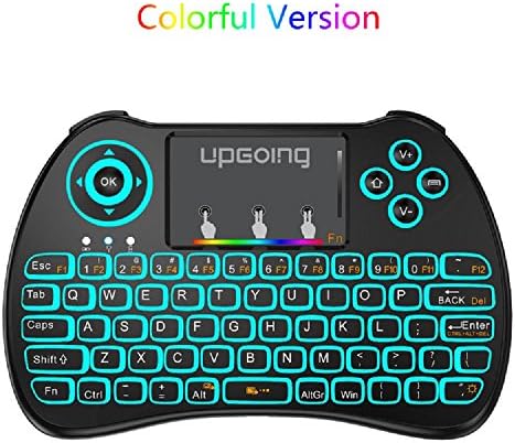 RGB Blacklit Mini Wireless Keyboard with Touchpad AMGUR 2.4G Wireless Colorful Mini Keyboard Mouse Combo for Android TV Box,Smart TV,Raspberry Pi 3,IPTV,PC,PAD and More