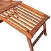 Festnight Outdoor Foldable Chaise Lounger Chair with Footrest Acacia Wood