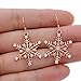 EVER FAITH Women's 925 Sterling Silver CZ Winter Party Snowflake Hook Dangle Earrings Rose Gold-Tone