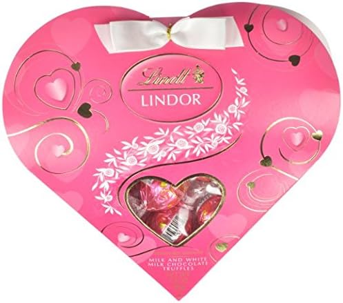 Lindt Mother's Day Lindor Truffles Gift Box, Milk With White Mini Heart, 3.4 Ounce