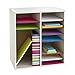Safco 9422GR Wood Adjustable Literature & Paper Organizer, 16 Adjustable Compratment, Stackable Durable Construction, Home, Office, Mailroom, Classroom Mailbox , Gray