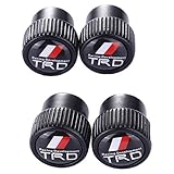 TK-KLZ 4Pcs Metal TRD Logo Car Bike Scooter SUV Truck Tires Premium Valve Stem Caps for Toyota Racing Development Modified Models