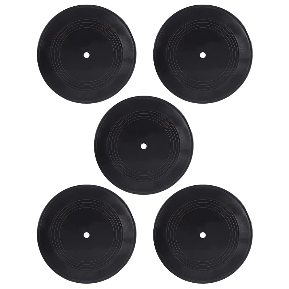 Healifty 7 Inch Blank Vinyl Records Set of 5 Black Decorative Wall Records for Home Decor Indie Room Style and Audio Display
