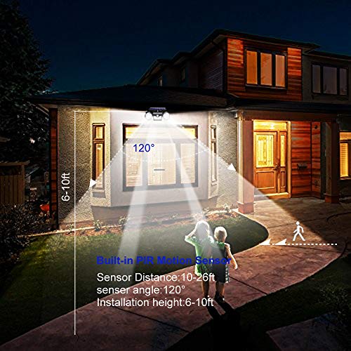 Outdoor Solar Lights, Ollivage 30 LED Solar Security Lights with Motion Sensor Dual Head Spotlights IP65 Waterproof 360° Adjustable LED Solar Motion Lights for Front Door Garage Patio Deck, 2 Pack