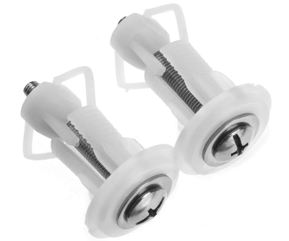 2 PCS Toilet Seat Screws Toilet Seat Hinges Screws Toilet Seat Fixings Fix Expanding Nylon Top Nuts Screws Blind Hole Fix Fittings