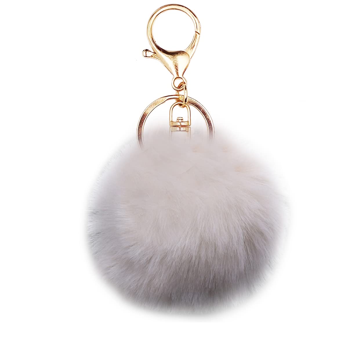 jtkdxqs Pom Pom Keychain Soft Artificial Rabbit Fur