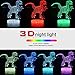3D Night Light, 7 Colors Changing Smart Switch Remote Control USB & Battery Powered Jurassic Dinosaur Toy 3D Crackle LED Desk Lamps Perfect Birthday Christmas Party Gift for Baby Kid Boy Girl Friend