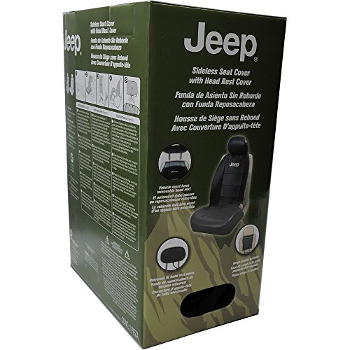 Jeep Logo Sideless Black Synthetic Leather Seat Covers Set Airbag