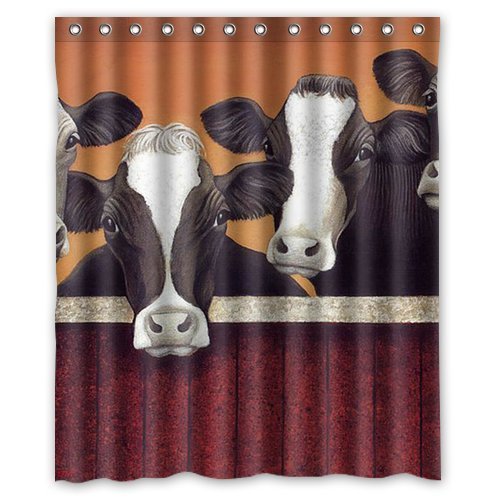 Cow Shower Curtains Kritters in the Mailbox Cow Shower Curtain