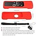 [2 Pack] Anti Slip Remote Protective Case Compatible for Apple TV 4K 4th Generation Siri Remote Controls - Pinowu Silicone Skidproof Shockproof Cover Skin for TV 4 4K Remote (Red + Orange)