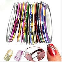 UNKE 10pcs Mixed Colors Rolls Striping Tape Line Nail Art Tips Decoration Sticker DIY Kit