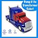KIDSTHRILL Truck Toy 2 in 1 Truck | Realistic Robot - Bump and Go Action - Sounds & Colorful Lights - Blue and Red Color Combo - Compact Measurements - for Girls and Boys