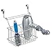 InterDesign Classico Over Cabinet Hair Care Tools Holder – Removable Storage Caddy for Blow Dryer, Curling Wand and Flat Iron, Chrome