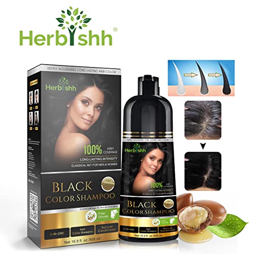 Herbishh Hair Color Shampoo for Gray Hair Magic Hair Dye Shampoo