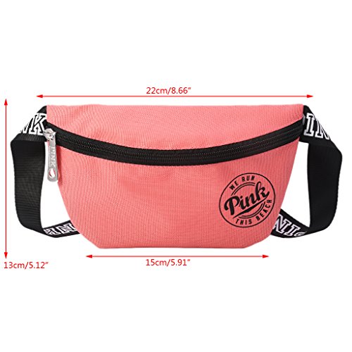 BKID Nylon Waist Pack Zipper Waist Bag Smart Phone Sport Case Travel Fanny Bag Card Pocket (Orange)