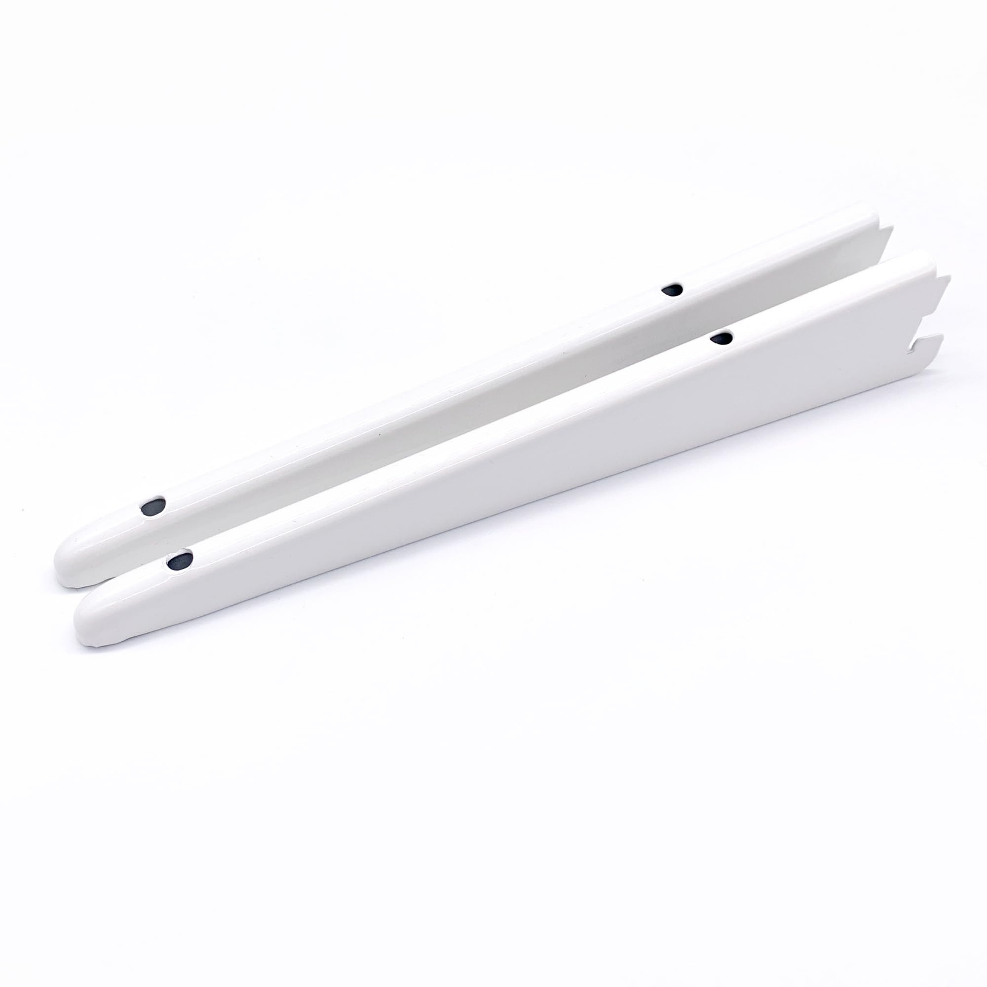 EAI Twin Slot Wall Mounted Shelving Bracket - Pack of 2, White, 270mm | Strong, Heavy Duty Steel Shelf Bracket | for Shed, Garage, Indoor Storage | Easy to Install Rack