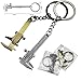 Lheng 40mm Fashion Mini Vernier Caliper Keychain Keyring Alloy, 3D Movable Precision Miniature Pocket Vernier Caliper 2Pcs