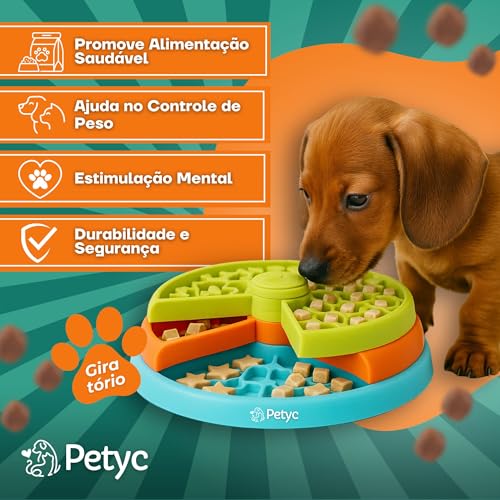 Comedouro Lento Labirinto 3 Níveis PETYC Alimentação Controlada para Pets 27x15 cm Design Inovador
