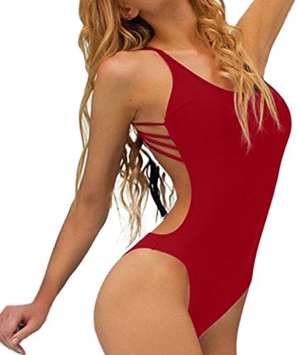 Plus Size Swimwear! ❤️ Women Bikini, Neartime Summer One-Piece Swimsuit Bandage Push-up Padded Backless Bathing Beachwear (❤️AsianS, Red)