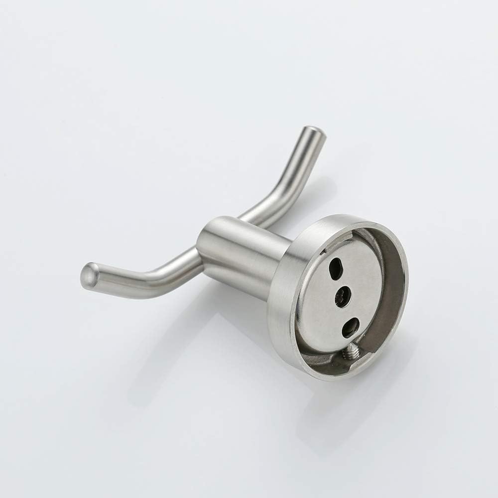 DESFAU Double Robe Hook, 304 Stainless Steel Coat and Towel Hooks for Bathroom Wall Mounted, Brushed Nickel: Home & Kitchen