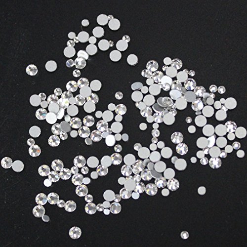1728pcs Nail Art Rhinestones Clear Nail Crystal Flat Back Circular Glass Studs Stones for 3D Nails Art Decorations Manicure Tools（1.3mm, 1.5mm, 1.8mm, 2.0mm, 2.4mm, 2.8mm, (Crystal Clear) - Thumbnail 6