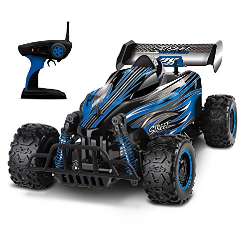 Sharper Image RC All Terrain 2.4GHz Remote Control Racing Street Thrasher Car, High-Speed Up To 12.5 MPH For Off Road Action, Rechargeable Battery Operated RC Vehicle for Kids/Adults, BLUE (Best Cheap Street Racing Cars)