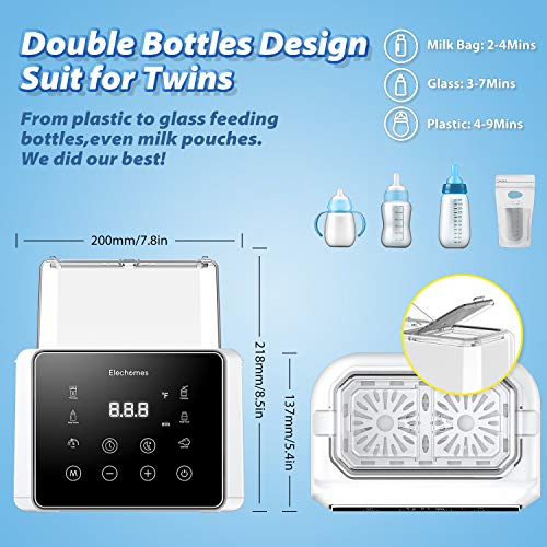 Elechomes Fast Baby Bottle Warmer for Frozen Breast Milk & Formula, 6-in-1 Baby Food Heater & Steam Sterilizer with Timer and Safe Auto-shutoff, BPA-Free, Fits Most Brands of Bottles & Jars
