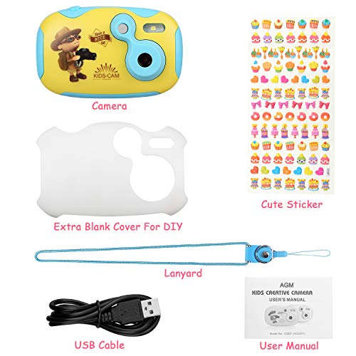 AGM Kids Camera, 1.4" Mini Children Video Camera Recorder 8GB Memory Card Toddler Digital Camera, DIY Creative Birthday Gifts for Kids (Blue) - Thumbnail 4