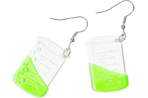 PINGYONGCHANG Chemistry Flask Earrings ，Beaker Earrings - Science Earrings ， Medical Earrings