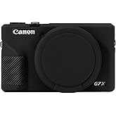 Case for Canon Powershot G7 X Mark III Digital Camera, Soft Silicone Protective Cover with Removable Lens Cover for Canon Powershot G7X Mark III DSLR Camera (Black)