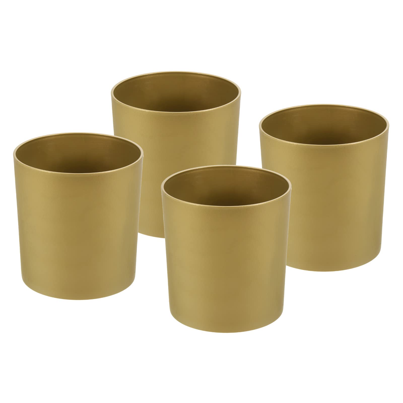 Photo 1 of PATIKIL 6 Inch Plastic Plant Pot, 4 Pack Round Flower Planter Container for Indoor Outdoor, Gold