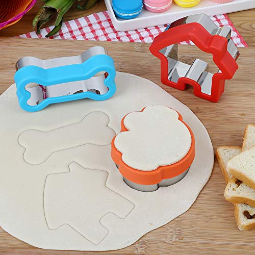 Dog Biscuit Cutters Set 11 Piece 3 Different Sizes Of Dog, Bone, and Paw Print Cookie Mold Dog
